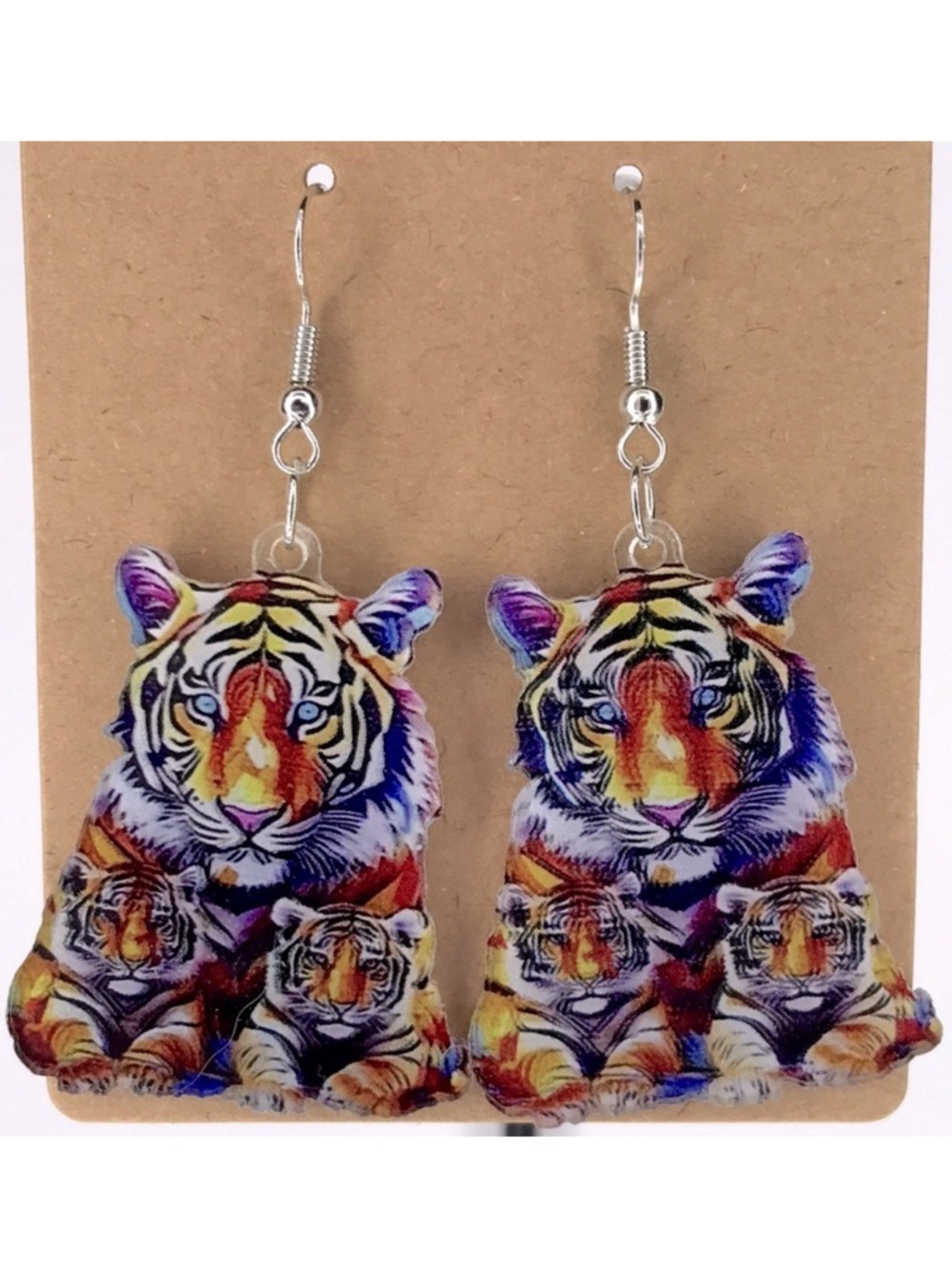 Vibrant Tiger Print Earrings Fashion Jewelry